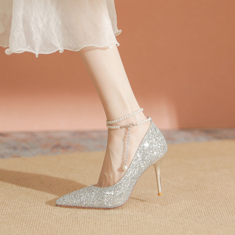 Women's Pumps Crystal Wedding Engagement Pointed Toe Women's Shoes