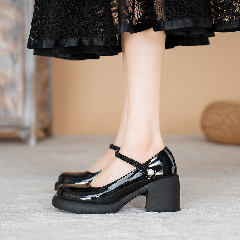 Women's High Single-layer Gentle Skirt Mary Jane Heels