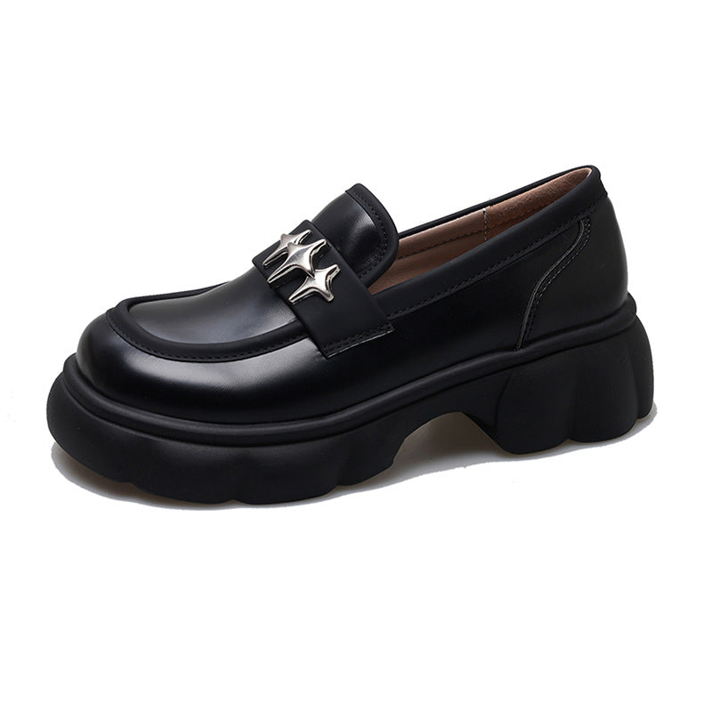 Women's Bottom Retro British Style Raise The Small For Loafers