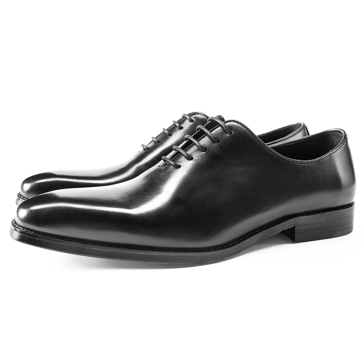 Chaussures Oxford une pièce pour hommes - chaussures en cuir d'affaires brossé faites à la main