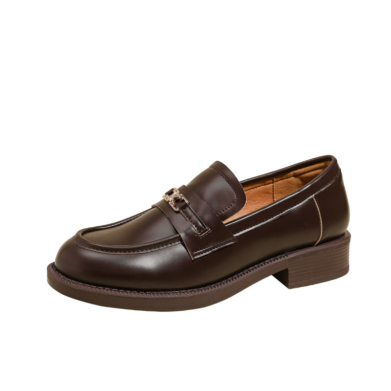 Authentische britische französische Pumps für Damen im Frühling, Slip-on-Loafer