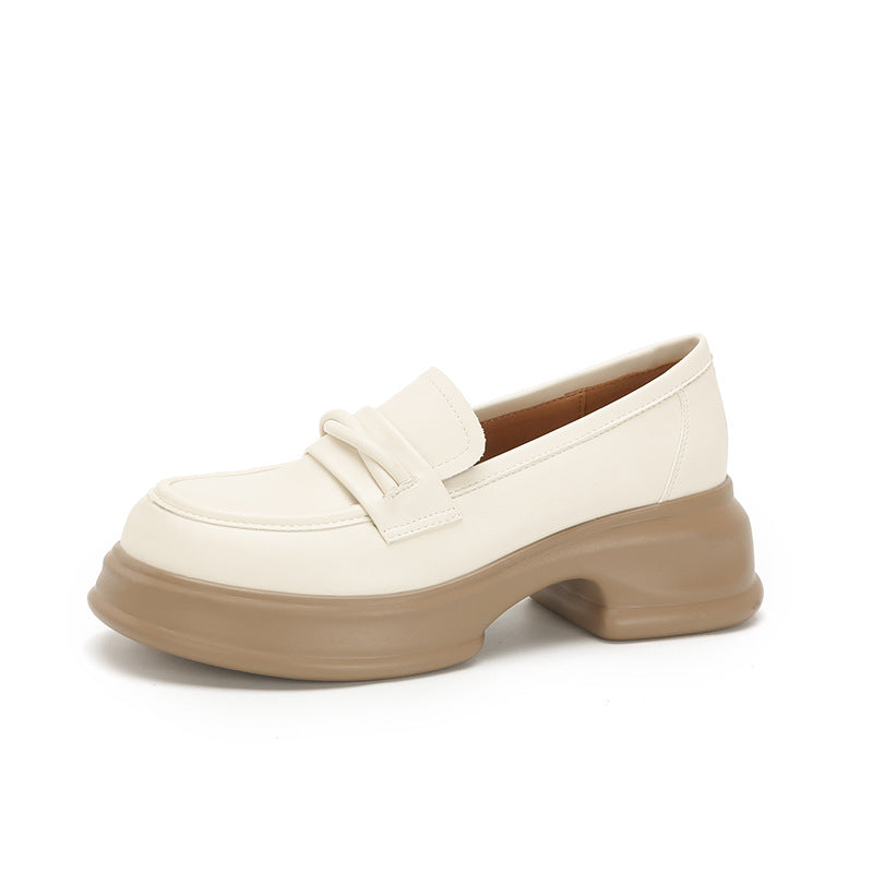 Dicker Damen-Loafer im britischen koreanischen College-Stil