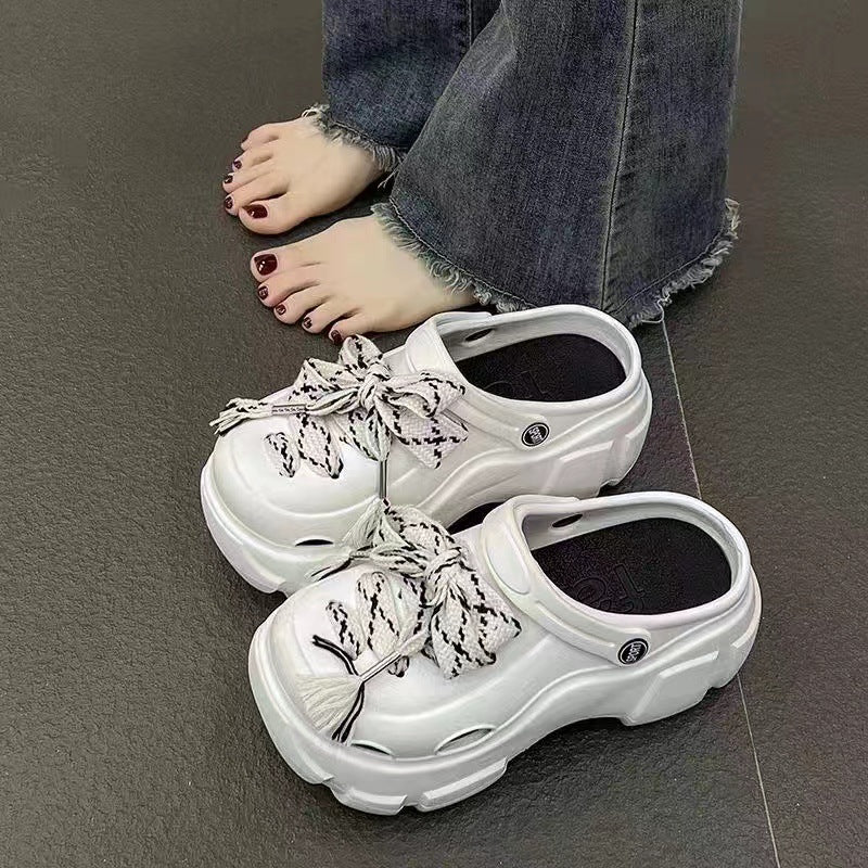 Chaussures d'été pour femmes à semelle épaisse avec motif de chien de dessin animé