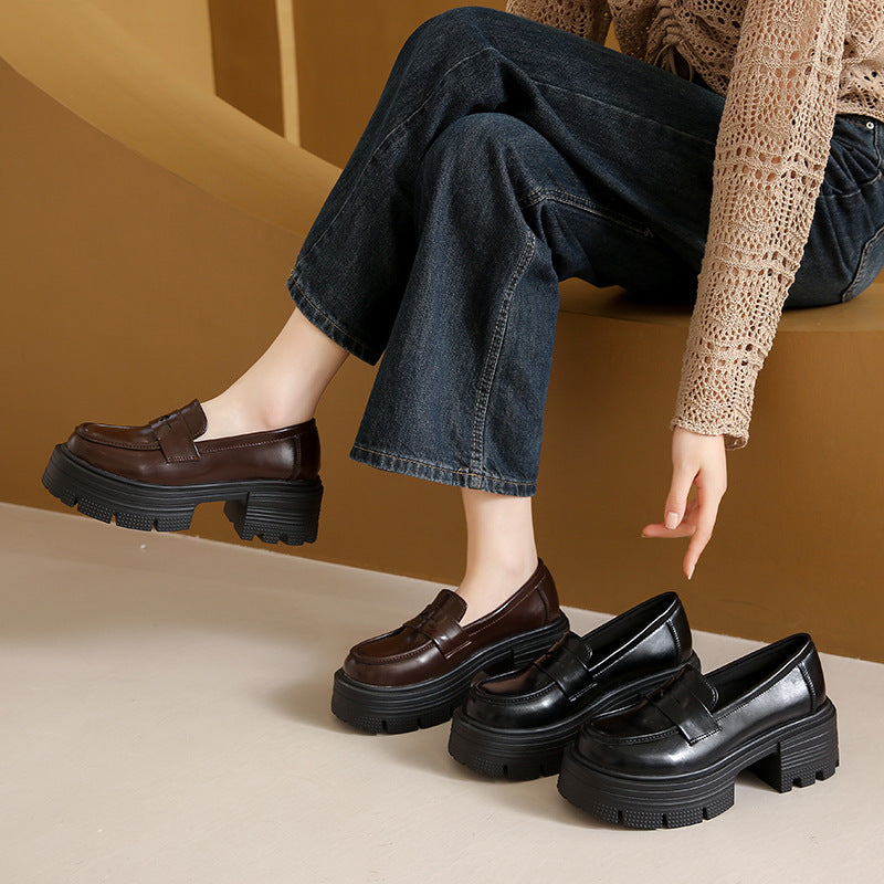 Mocassins tendance pour femmes, petits et épais, doux et cool