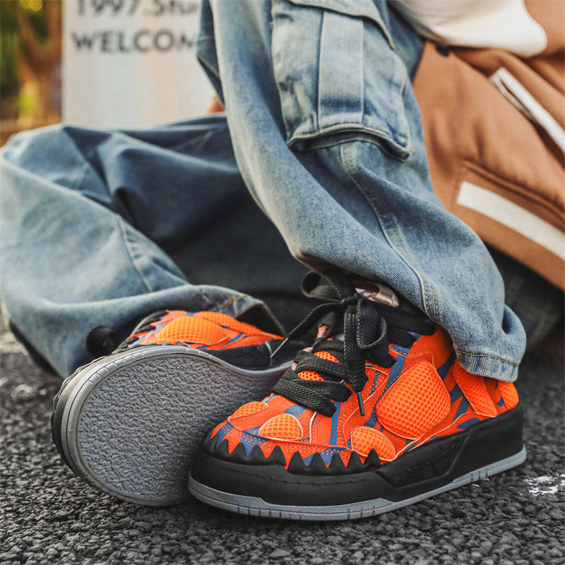 Baskets rétro tendance pour femmes et hommes, motif dinosaure, pour amoureux de la niche du pain