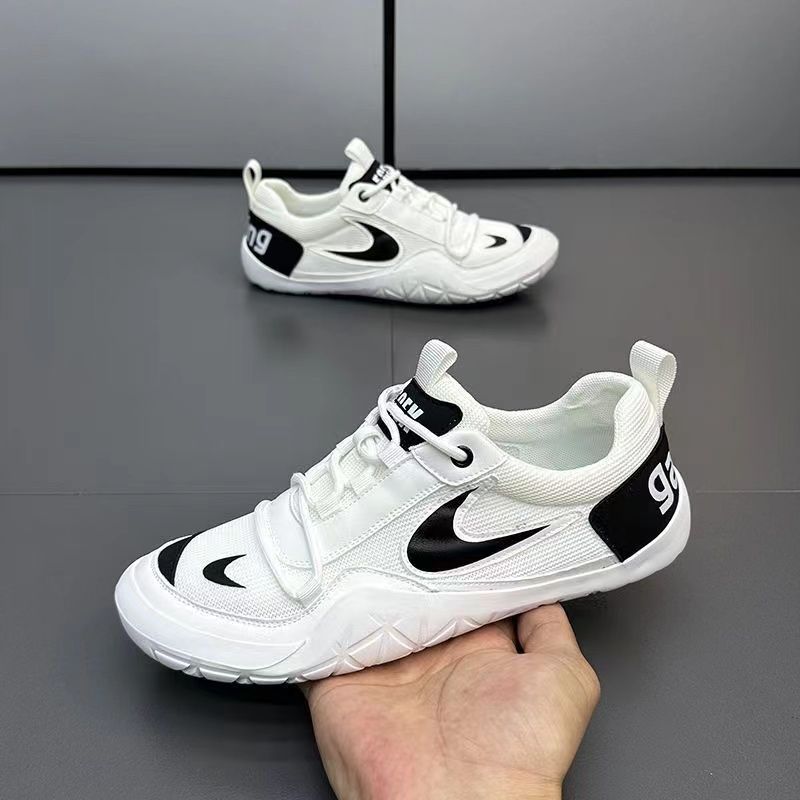 Men's White Mesh Breathable Platform Fashionable Stylish Sneakers