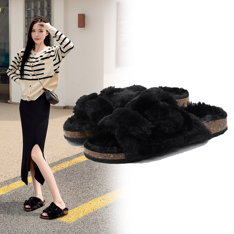 Women's Winter Cotton Outer Wear Thermal Furry Women's Shoes