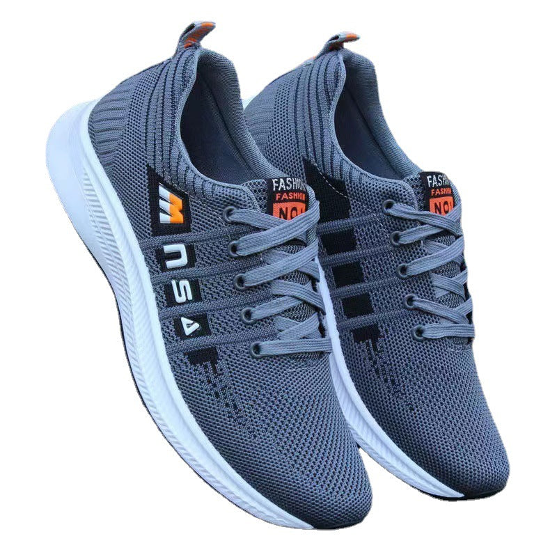 Men's Korean Trendy Fly Woven Mesh Deodorant Running Sneakers