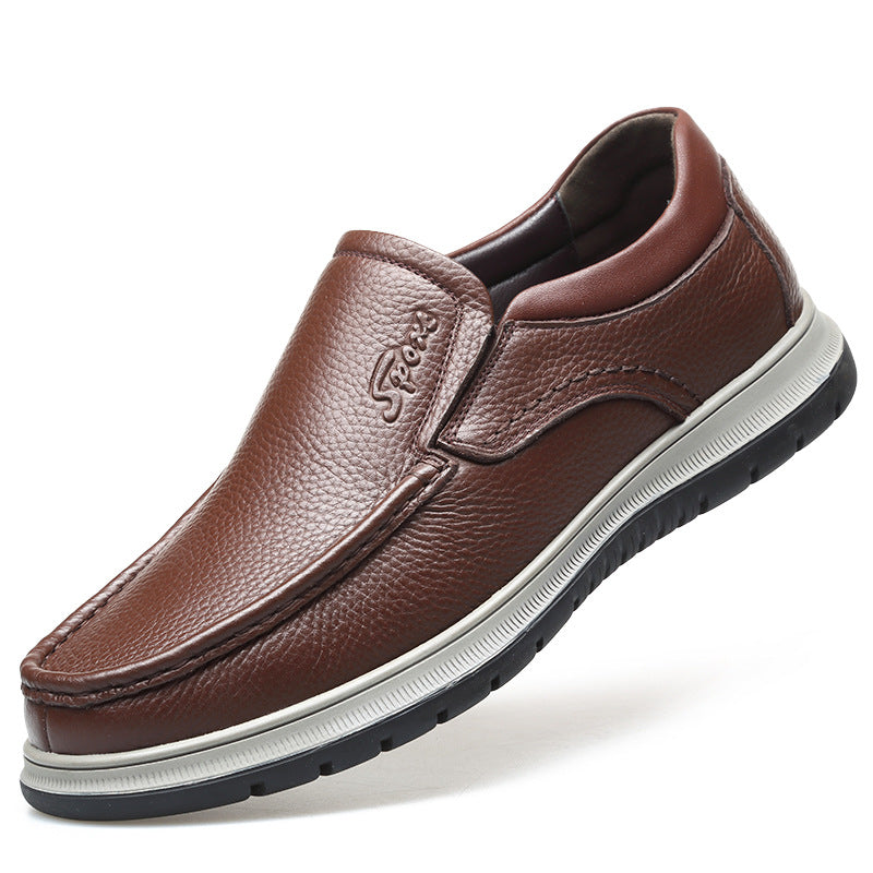 Men's Slip On Low-top Slip-on Lofter Soft Leather Shoes