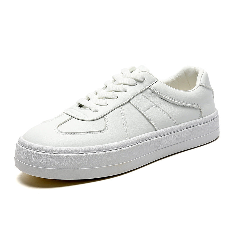 Zapatos de lona versátiles bajos blancos deportivos de moda para hombre