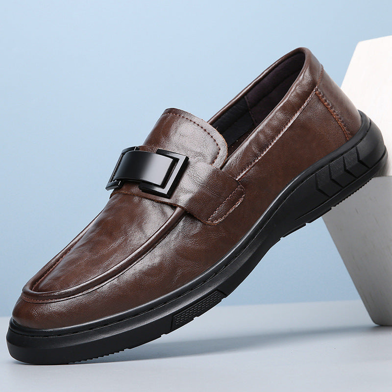 Men's Genuine Doug Slip-on Black Cowhide Loafers