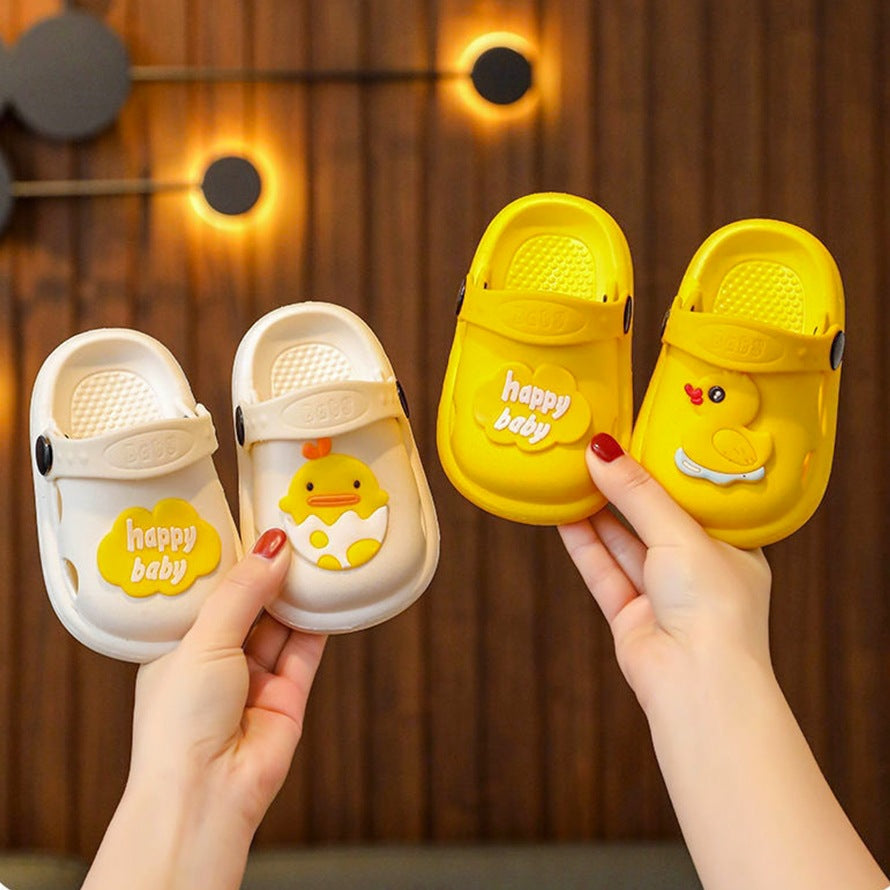 Children's Yellow Duck Dinosaur Soft Bottom Two-way Sandals