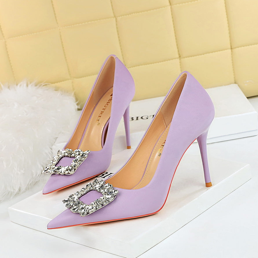 Women's Banquet High Stiletto Shallow Mouth Pointed Women's Shoes