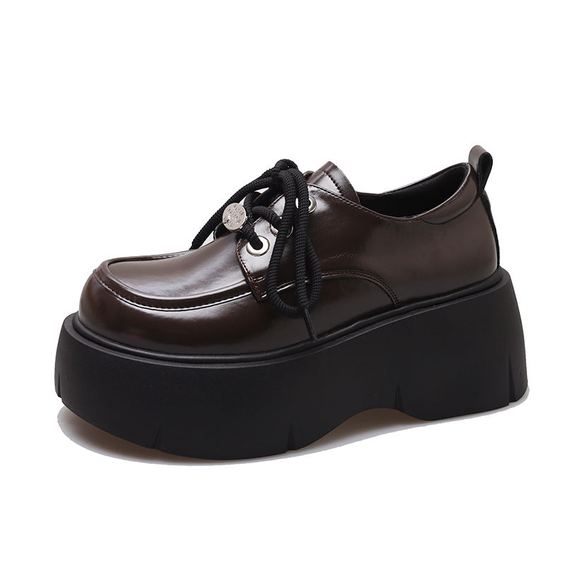 Damen Loafer im britischen Vintage-Frühlingsstil mit dicker Sohle