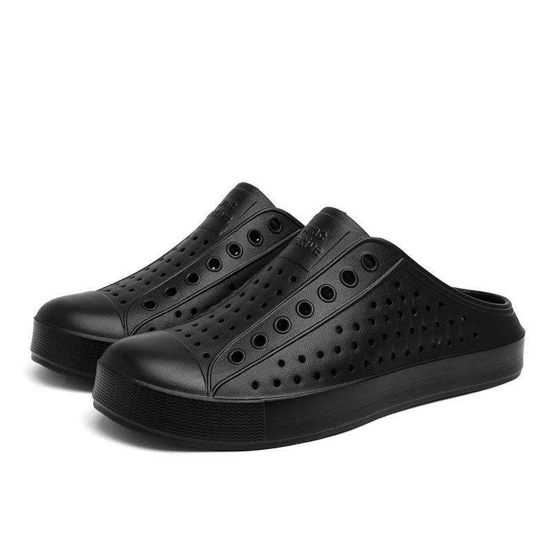 Summer Beach Hole Slip-on Waterproof Half Women's Shoes