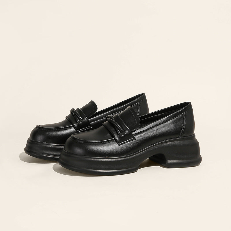 Dicker Damen-Loafer im britischen koreanischen College-Stil