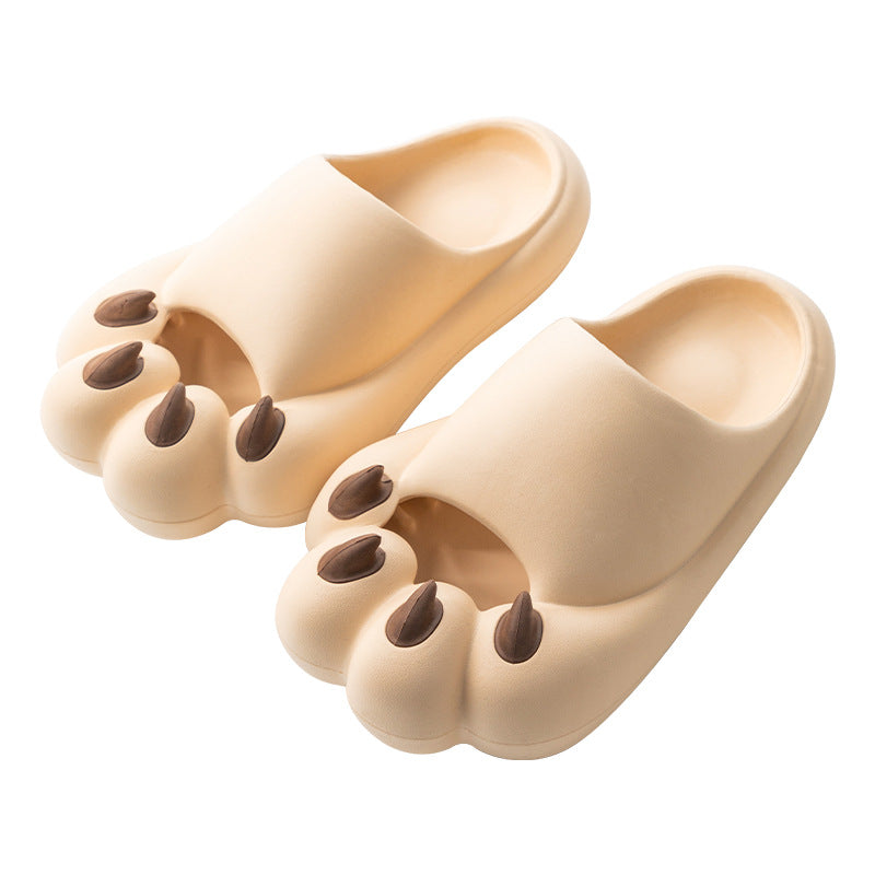 Women's Couple Cute Bear Claw Outer Wear House Slippers