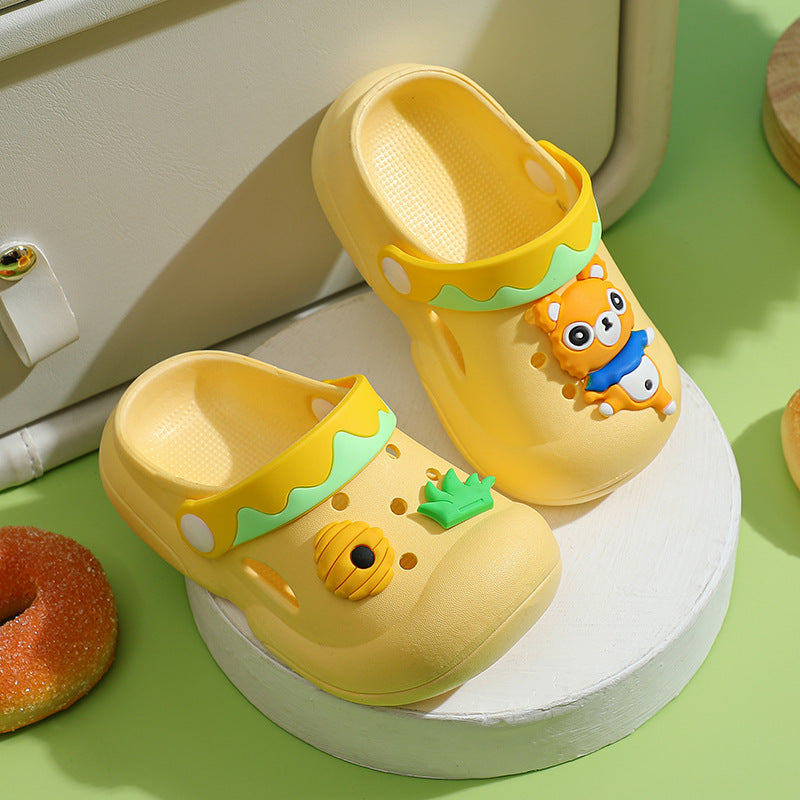 Children's Summer Home Soft Bottom Cartoon Boy Hole Kid's Shoes