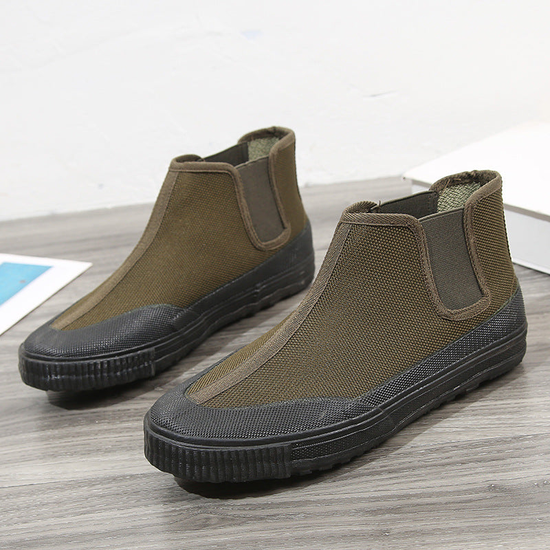 Comfortable Men's Outdoor Rubber Labor Protection Canvas Shoes