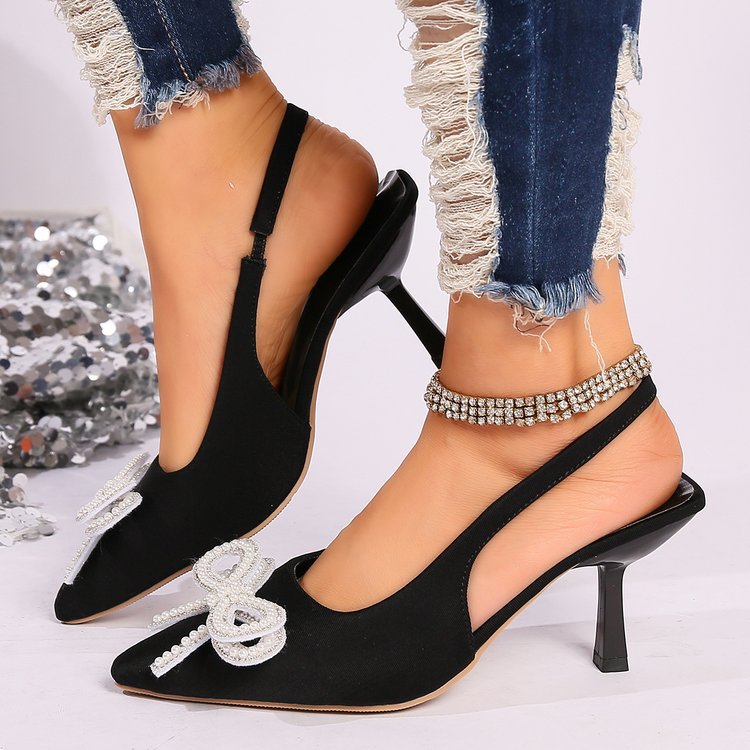 Women's Size High Pointed Toe Back Strap Heels
