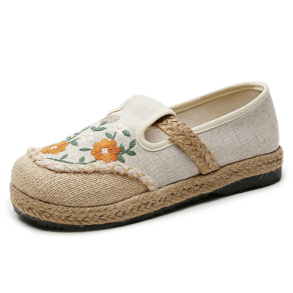 Linen Cloth Shallow Mouth Pumps Craft Sewing Canvas Shoes