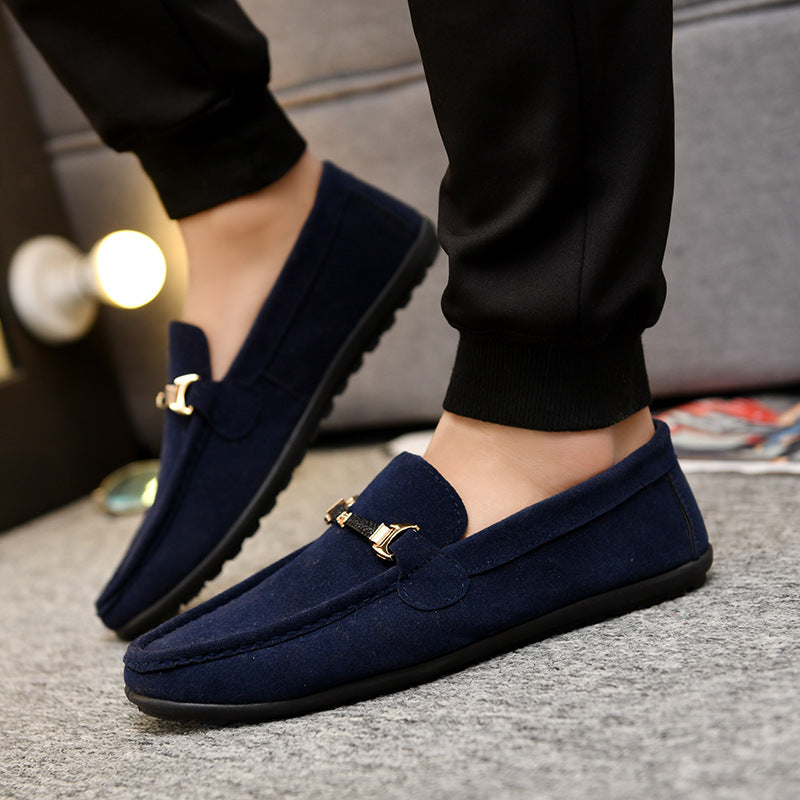 Versatile Men's White Korean Flat Fashion Loafers