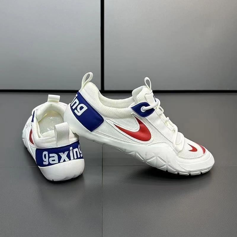 Men's White Mesh Breathable Platform Fashionable Stylish Sneakers