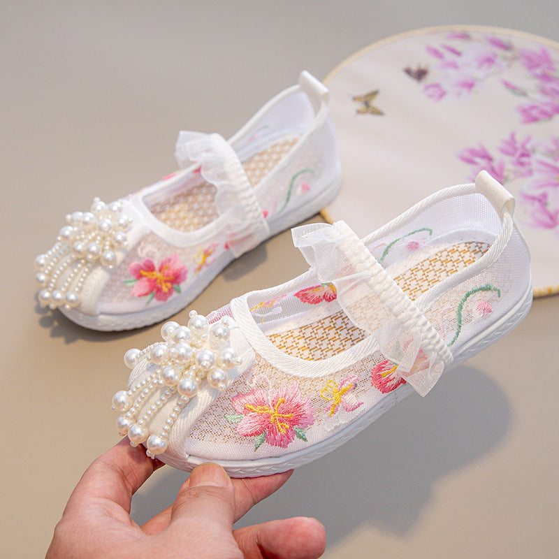 Children's The Han Clothing Ancient Style Embroidered Costume Kid's Shoes