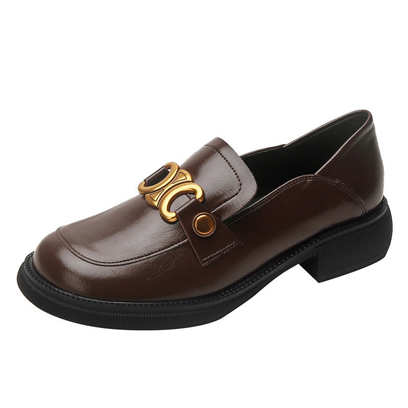 Damen Grape Mom Big Toe Kleine dicke Sohle Erhöhte Loafer