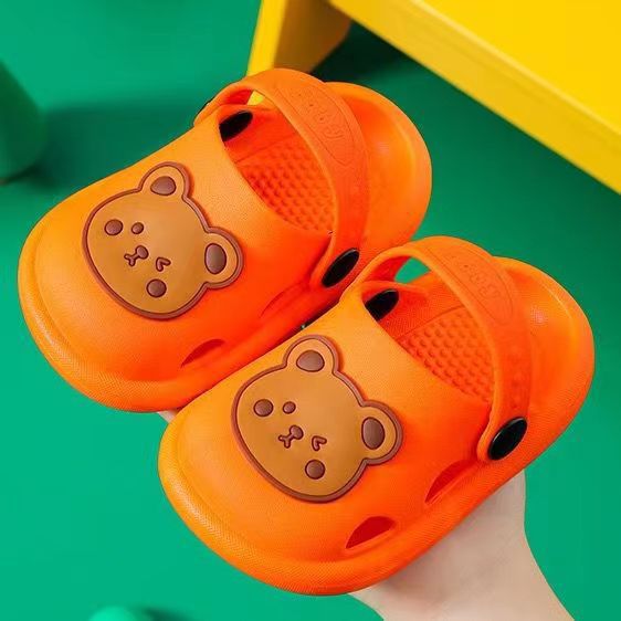 Children's Plastic Cartoon Bear Home Cute Hole Kid's Shoes