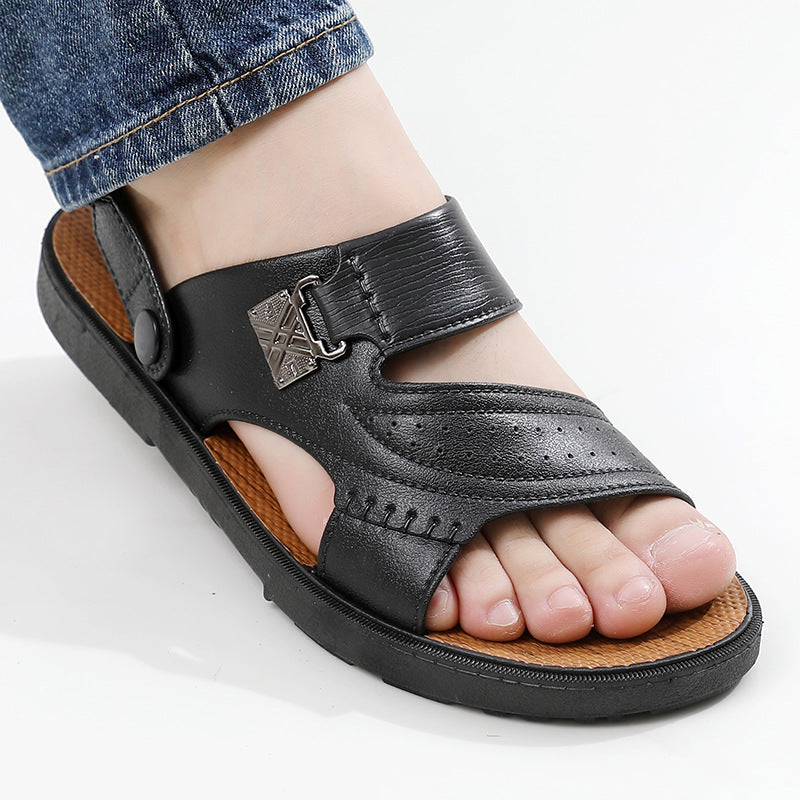 Zweiteilige Sommersandalen für Herren mit dicker Sohle