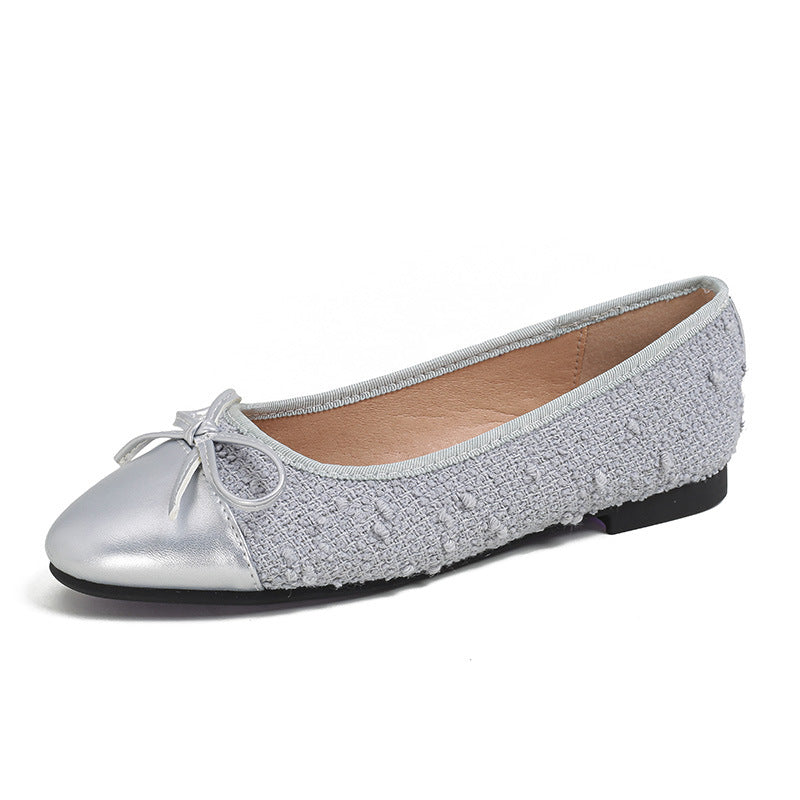 Damen Pumps mit Schleife im Return-Stil, flacher Mund, Damenschuhe