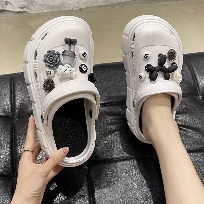 Women's Cute Cartoon Thick Bottom Two-way Closed Women's Shoes