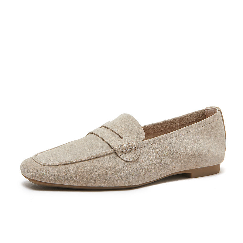 Women's Platinum Genuine Square Toe Soft Bottom Loafers