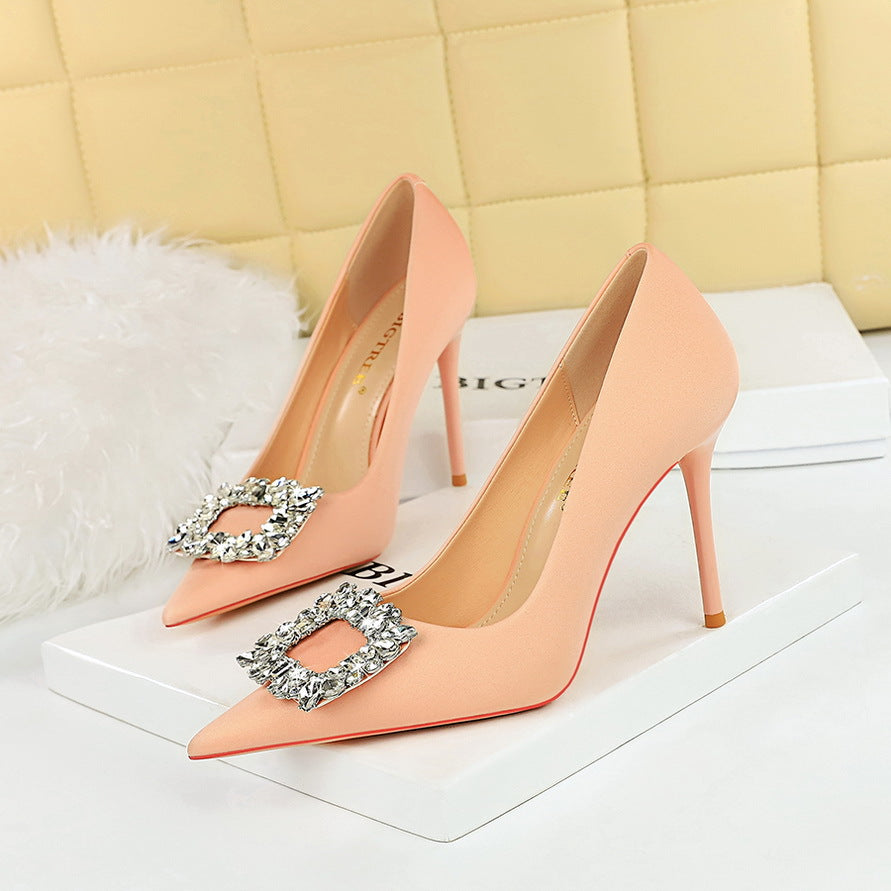 Women's Banquet High Stiletto Shallow Mouth Pointed Women's Shoes