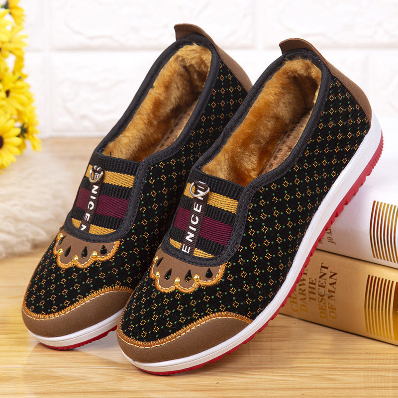 Traditional Cotton Female Fleece Lined Padded Women's Shoes