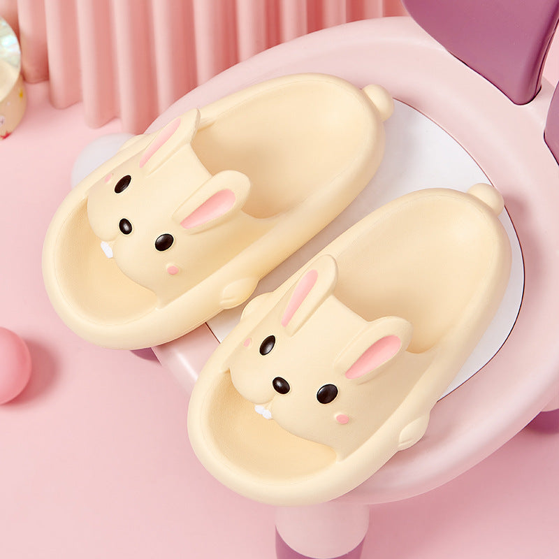 Sandales d'été pour enfants avec motif de lapin mignon et dessin animé de taille moyenne et grande