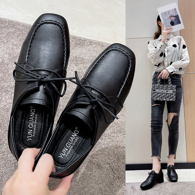 Women's Autumn Retro British Style Square Toe Women's Shoes