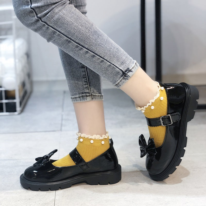 Women's Plus Black Uniform Fashion Bowknot Mary Women's Shoes