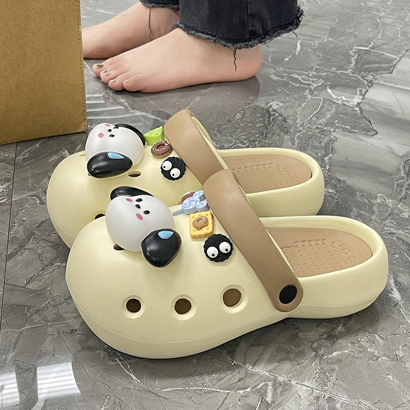 Women's Cartoon Cute Dog Thick Bottom Closed Women's Shoes