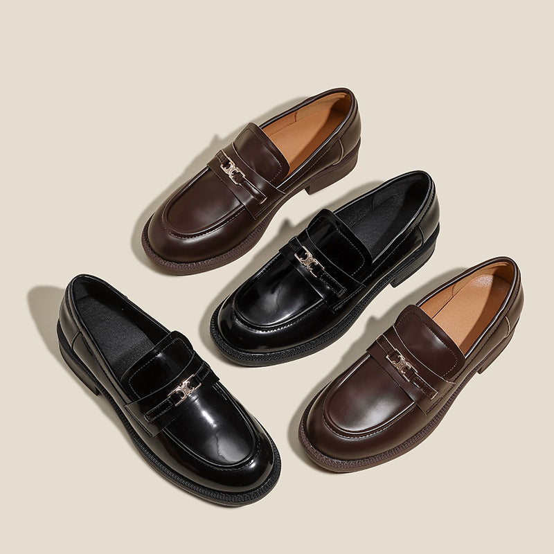 Authentische britische französische Pumps für Damen im Frühling, Slip-on-Loafer