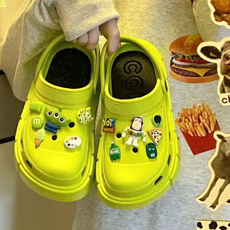 Women's Cute Cartoon Thick Bottom Two-way Closed Women's Shoes