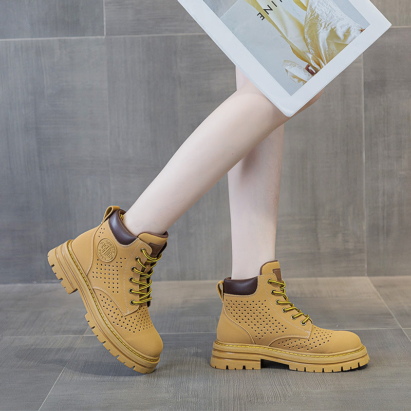 Women's Hollow-out Breathable Ankle Summer Thin Single-layer Thick Bottom Boots