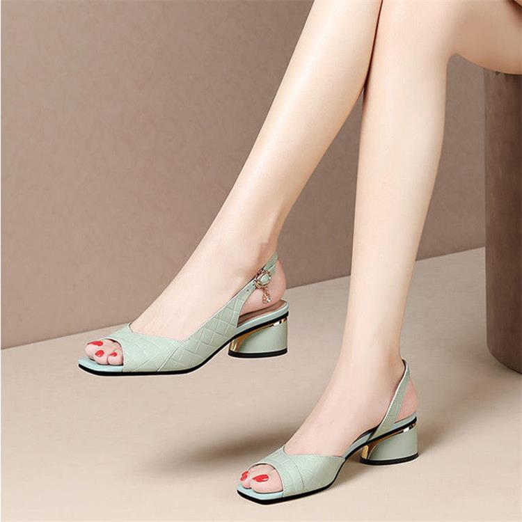 Zapatos de tacón medio estilo coreano de buena calidad de verano para mujer