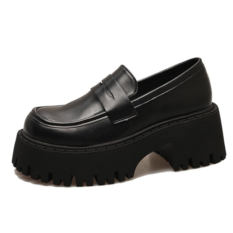 Damen Mit Rock Herbst Dicker Boden Retro Loafers