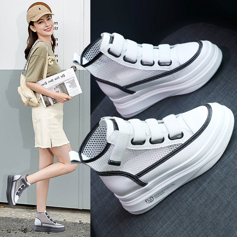 Women's Top White Breathable Mesh Thick Sole Casual Shoes