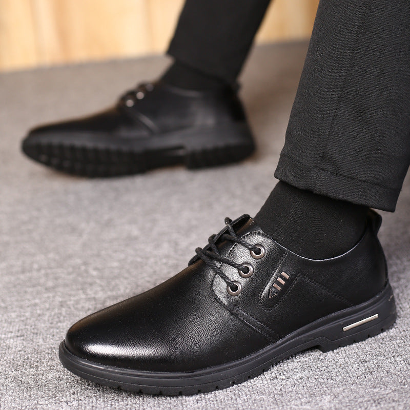 Chaussures d'affaires respirantes en cuir à fond souple pour hommes