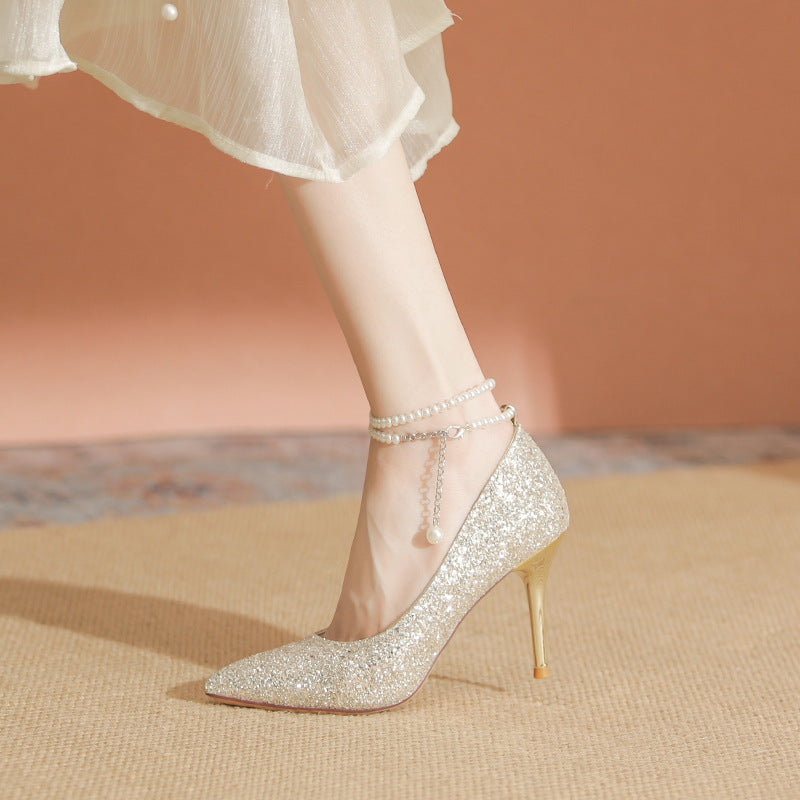 Women's Pumps Crystal Wedding Engagement Pointed Toe Women's Shoes