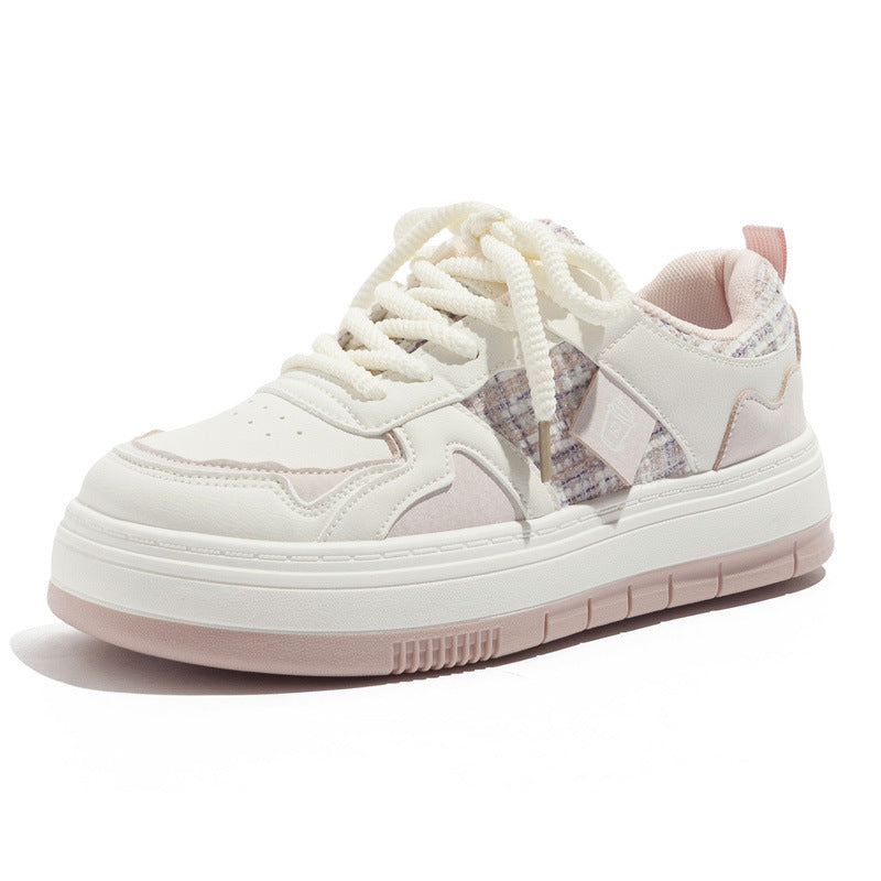 Women's White Panda Summer Niche Sports Platform Sneakers