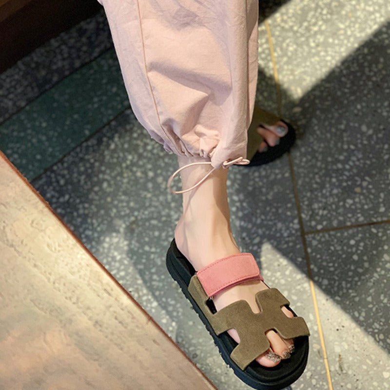 Mom Summer Word With Platform Outer Wear Second Uncle Sandals